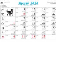 Kalendarz ścienny rodzinny 2026