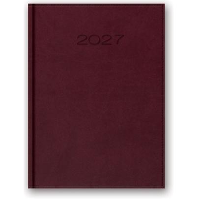 Kalendarz książkowy dzienny 2027 Bordowy