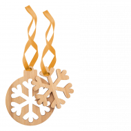 Jerpstad drewniana ozdoba na choinkę w kształcie płatka śniegu