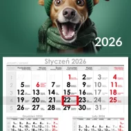 Kalendarz na ścianę jednodzielny Standard płaski 2027 z indywidualnym projektem logo