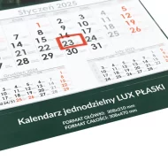 Kalendarz na ścianę jednodzielny Standard płaski 2027 z indywidualnym projektem logo