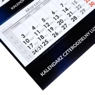 Kalendarz ścienny czterodzielny Lux 2027 wypukły ze spersonalizowanym logo firmy