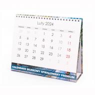 Kalendarz biurkowy miesięczny lux na spirali z logo firmy