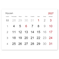 Kalendarz biurkowy miesięczny Lux Premium 2027 na spirali z logo firmy