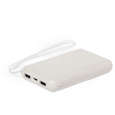 Power bank 5000 mAh ze słomy pszenicznej, ładowarka słoneczna