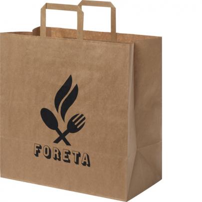 Torba z papieru Kraft z płaskimi uchwytami – XL