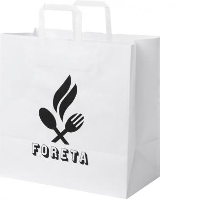 Torba z papieru Kraft z płaskimi uchwytami – XL