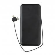 Power bank 10000 mAh Lockhart, zintegrowane kable