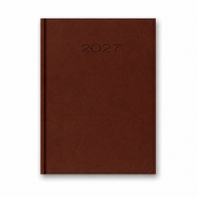 Kalendarz książkowy dzienny 2027 Brązowy