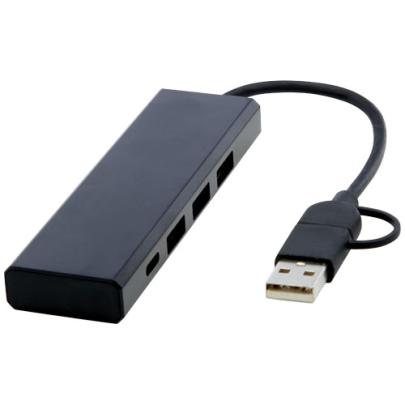 Rise hub USB 2.0 z aluminium pochodzącego z recyklingu z certyfikatem RCS