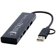 Rise hub USB 2.0 z aluminium pochodzącego z recyklingu z certyfikatem RCS