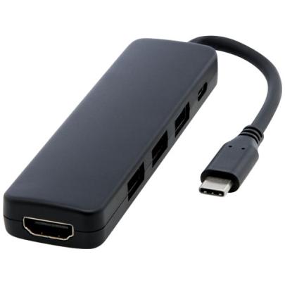 Loop adapter multimedialny USB 2.0-3.0 z portem HDMI wykonany z tworzyw sztucznych pochodzących z re