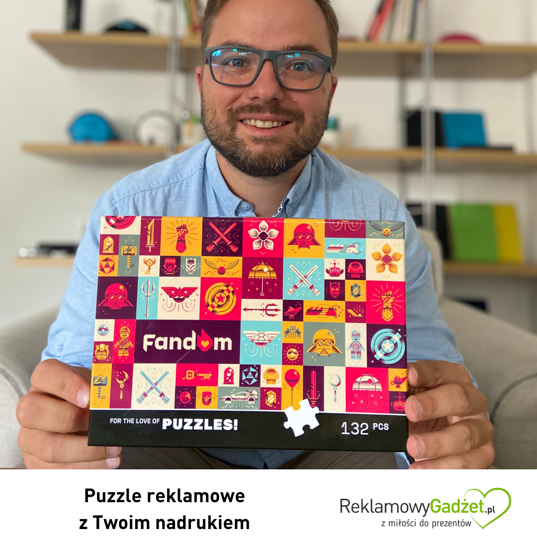 Puzzle reklamowe z nadrukiem logo. Znakowanie, full kolor. Zabawa, prezent. puzzle, wiele elementów. Reklamowygadżet.pl, Poznań, reklama, relacje.